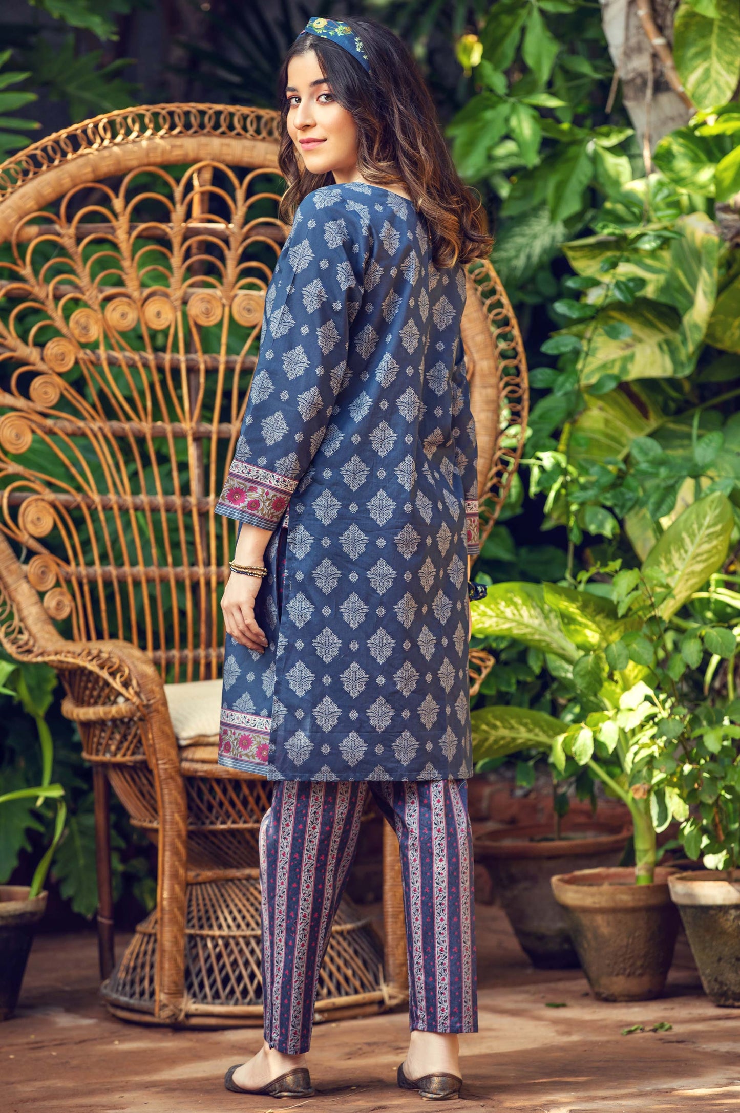 Stitched 2 Piece Printed Cambric Suit