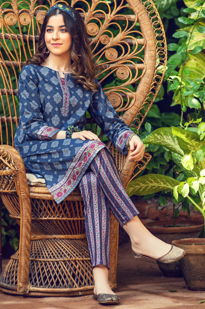 Stitched 2 Piece Printed Cambric Suit