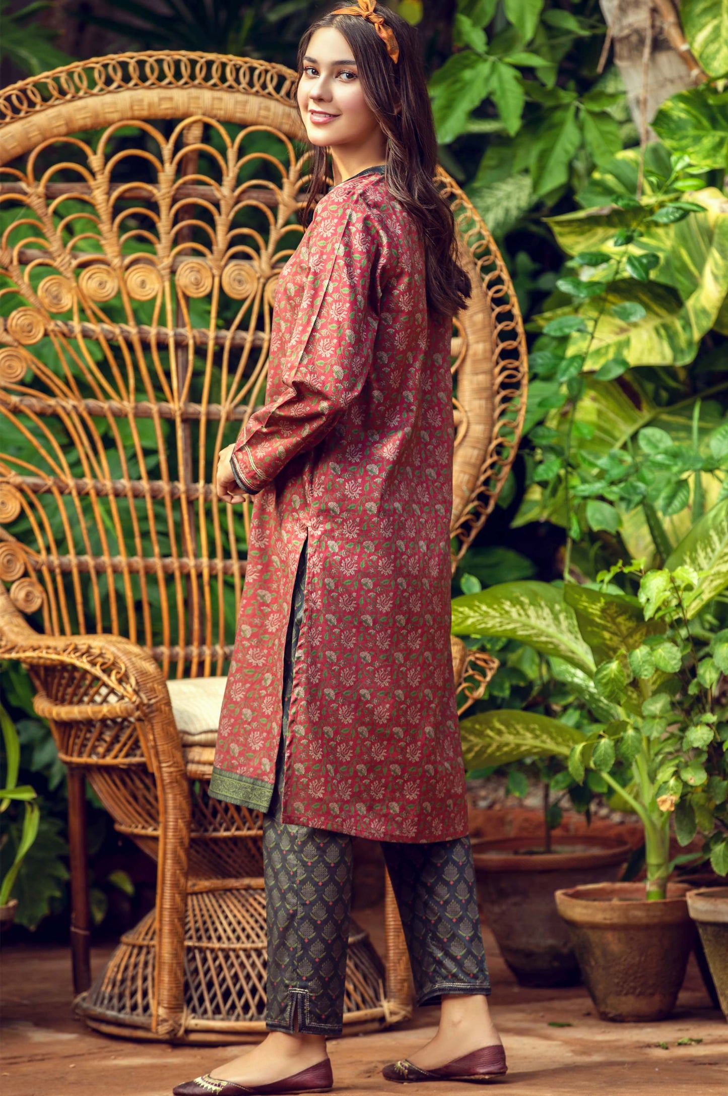 Stitched 2 Piece Digital Printed Cambric Suit
