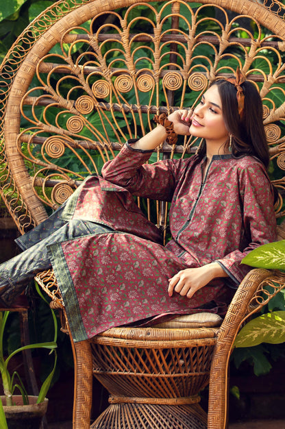 Stitched 2 Piece Digital Printed Cambric Suit