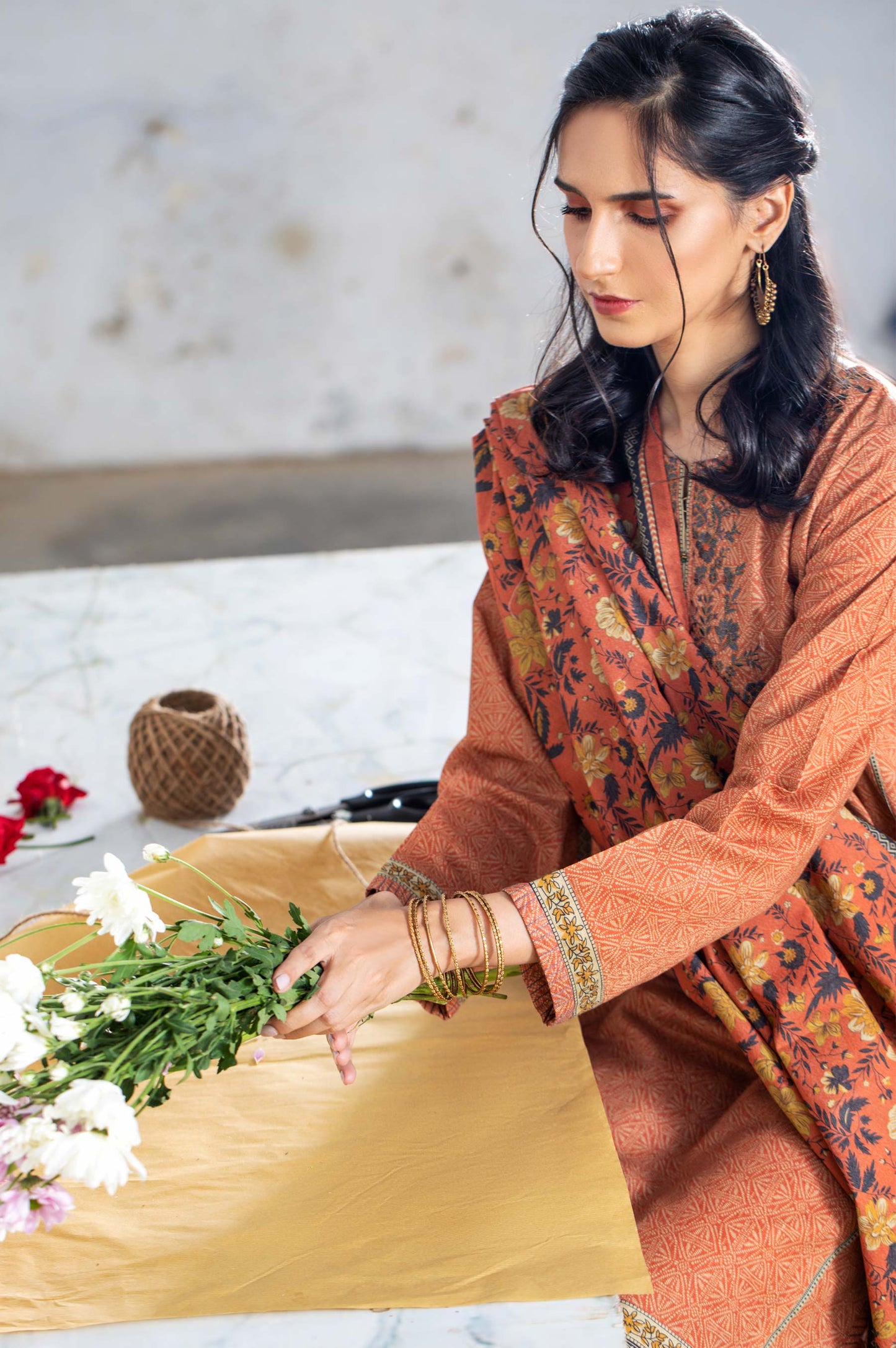 Stitched 2 Piece Embroidered Karandi Suit