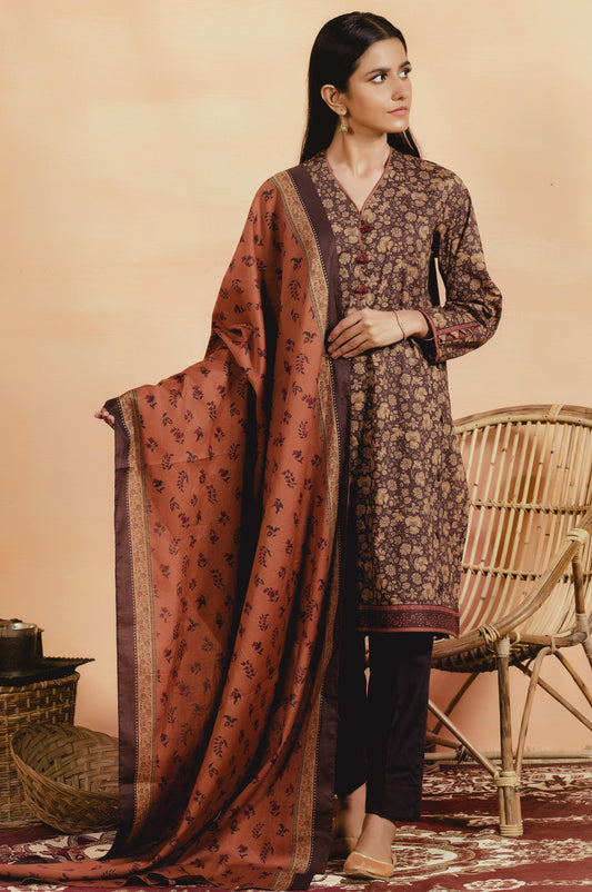 Stitched 2 Piece Printed Cambric Suit