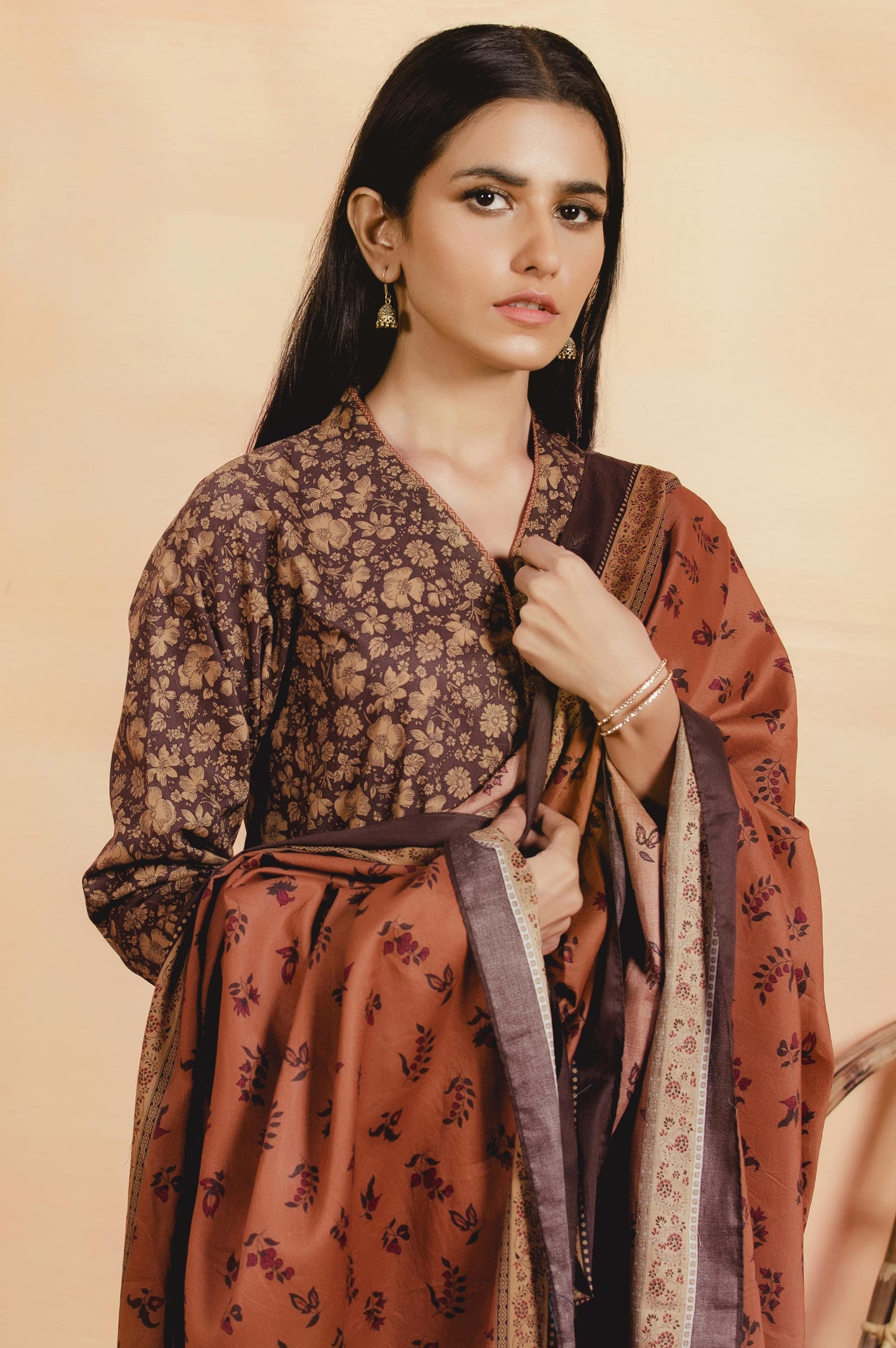 Stitched 2 Piece Printed Cambric Suit