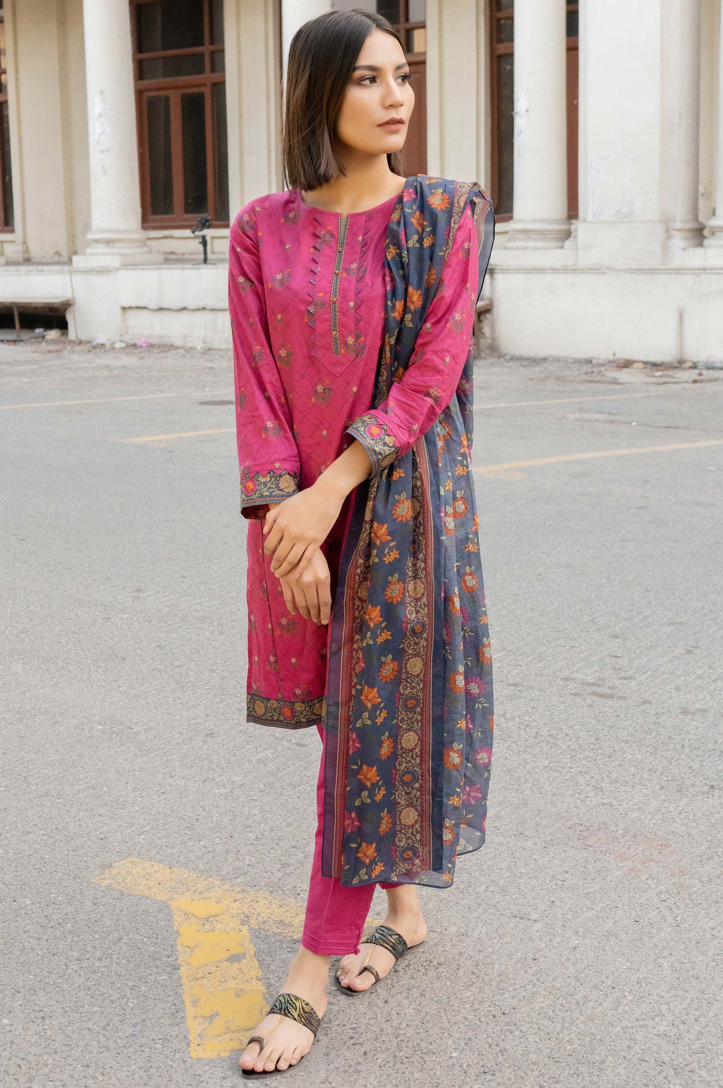 Stitched 2 Piece Printed Lawn Suit with Printed Lawn Dupatta
