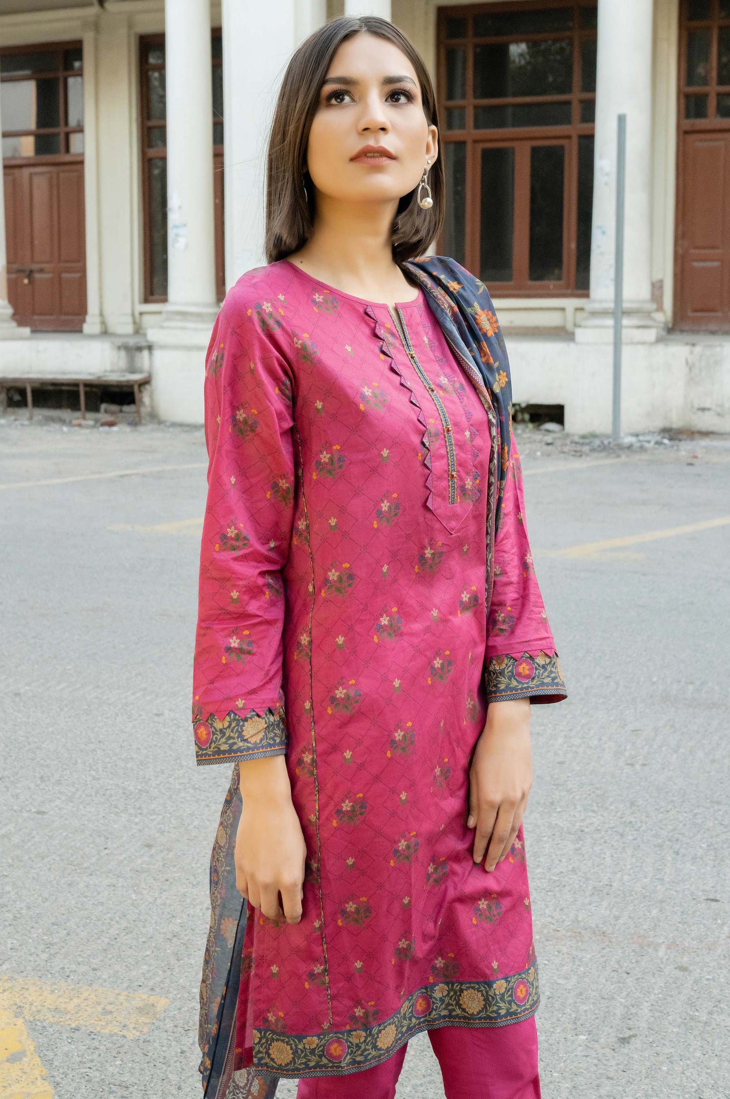 Stitched 2 Piece Printed Lawn Suit with Printed Lawn Dupatta