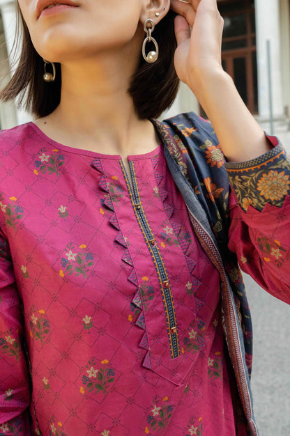 Stitched 2 Piece Printed Lawn Suit with Printed Lawn Dupatta