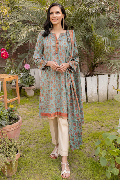 Stitched 2 Piece Printed Lawn Suit with Printed Lawn Dupatta