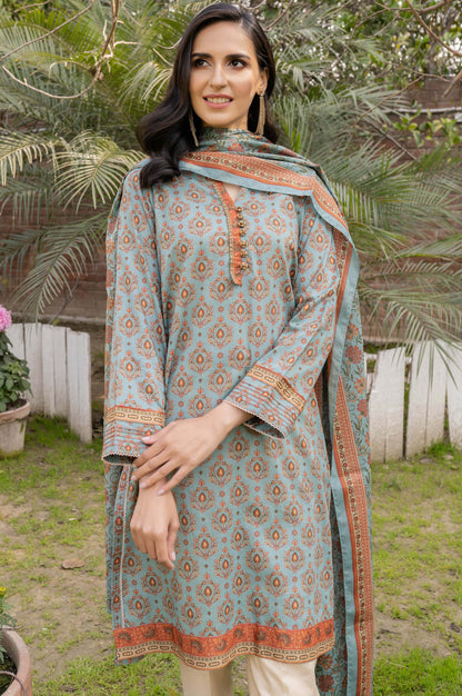Stitched 2 Piece Printed Lawn Suit with Printed Lawn Dupatta
