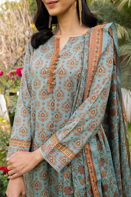 Stitched 2 Piece Printed Lawn Suit with Printed Lawn Dupatta