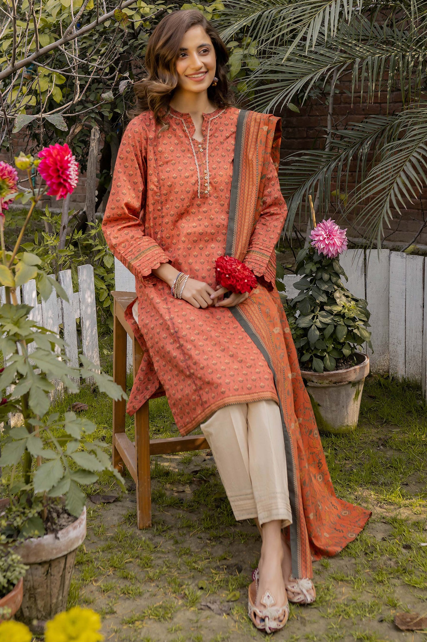 Stitched 2 Piece Printed Lawn Suit with Printed Lawn Dupatta