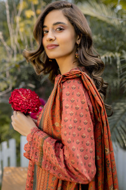 Stitched 2 Piece Printed Lawn Suit with Printed Lawn Dupatta
