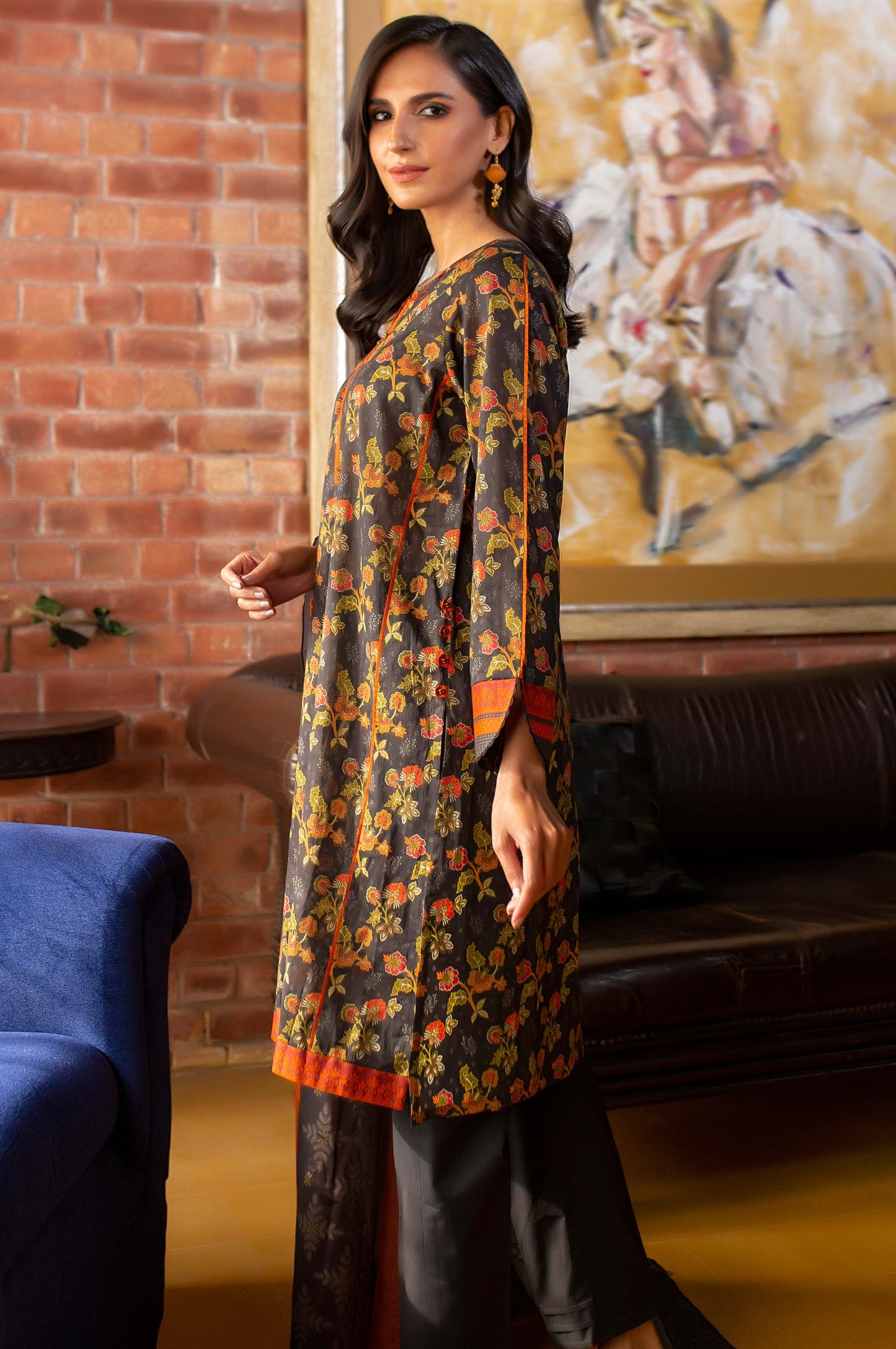 Stitched 2 Piece Printed Lawn Suit with Printed Lawn Dupatta