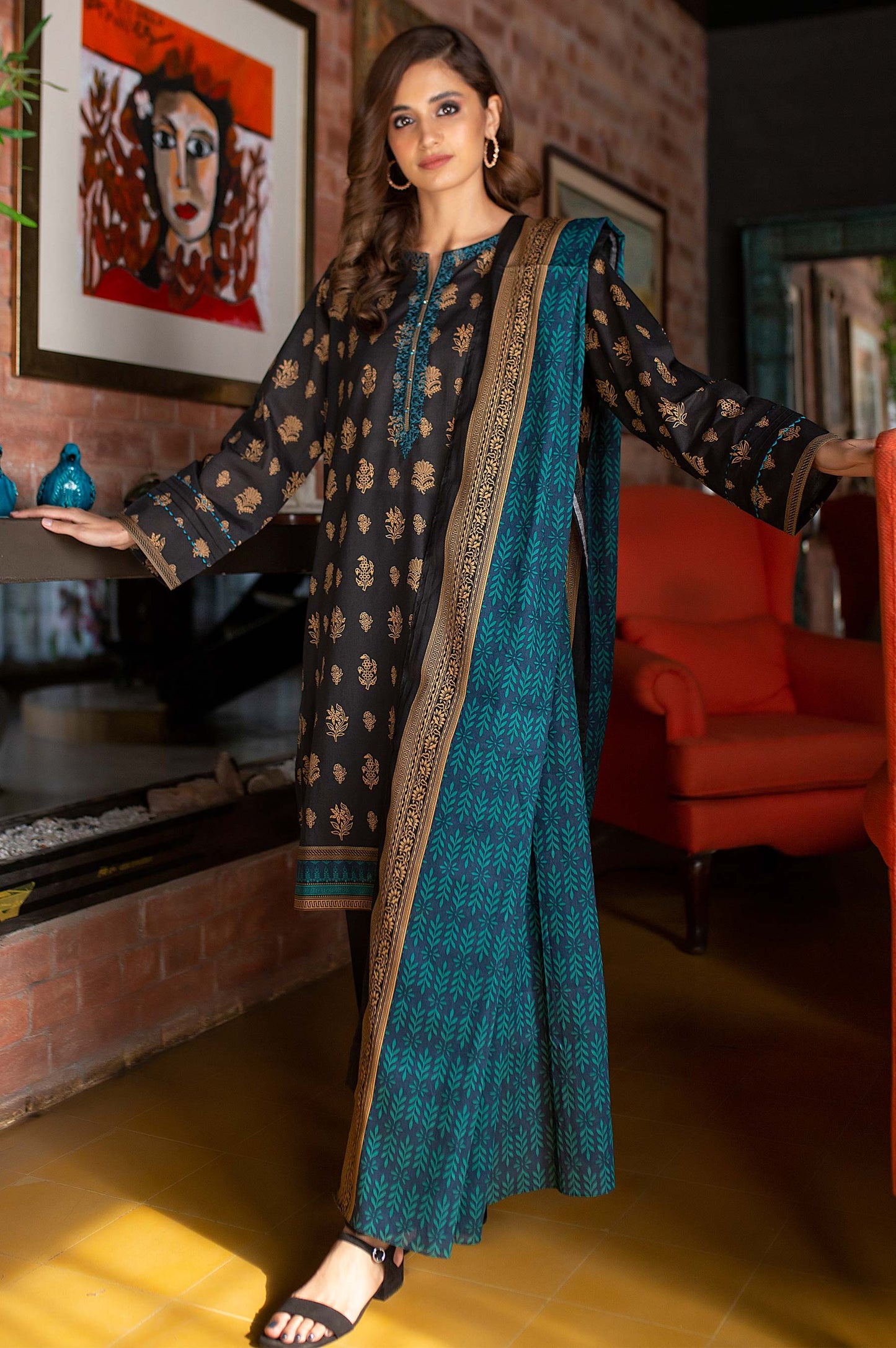 Stitched 2 Piece Embroidered Lawn Suit