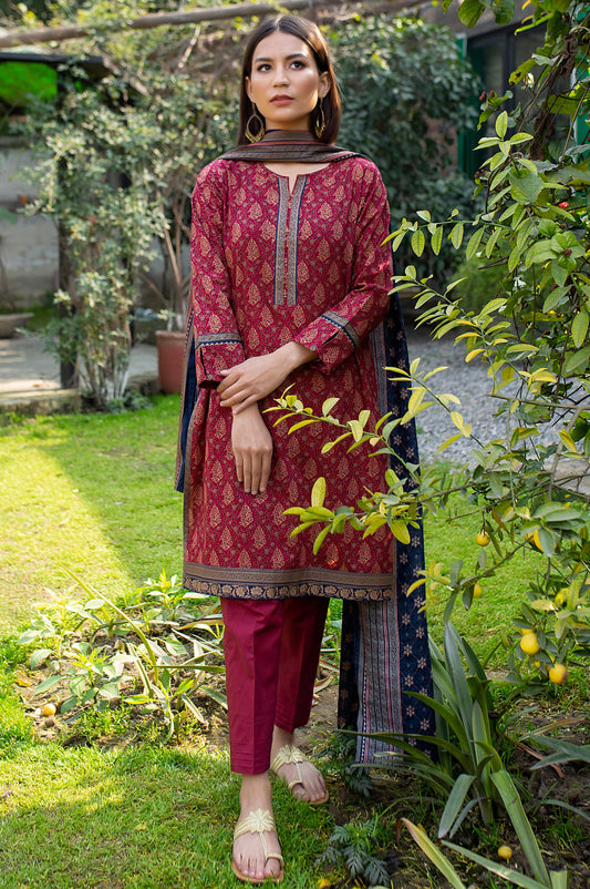 Stitched 2 Piece Printed Lawn Suit with Printed Lawn Dupatta