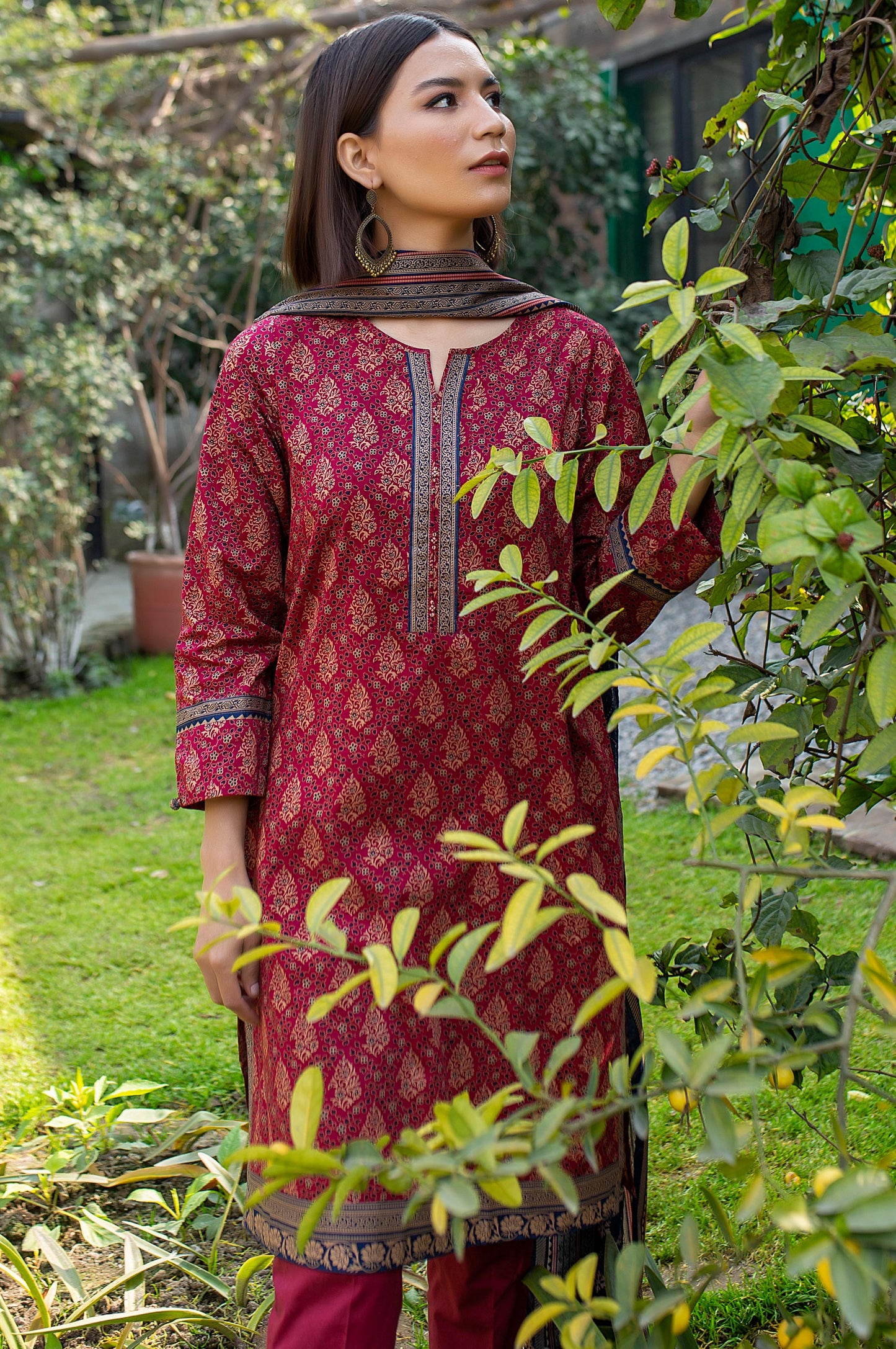 Stitched 2 Piece Printed Lawn Suit with Printed Lawn Dupatta