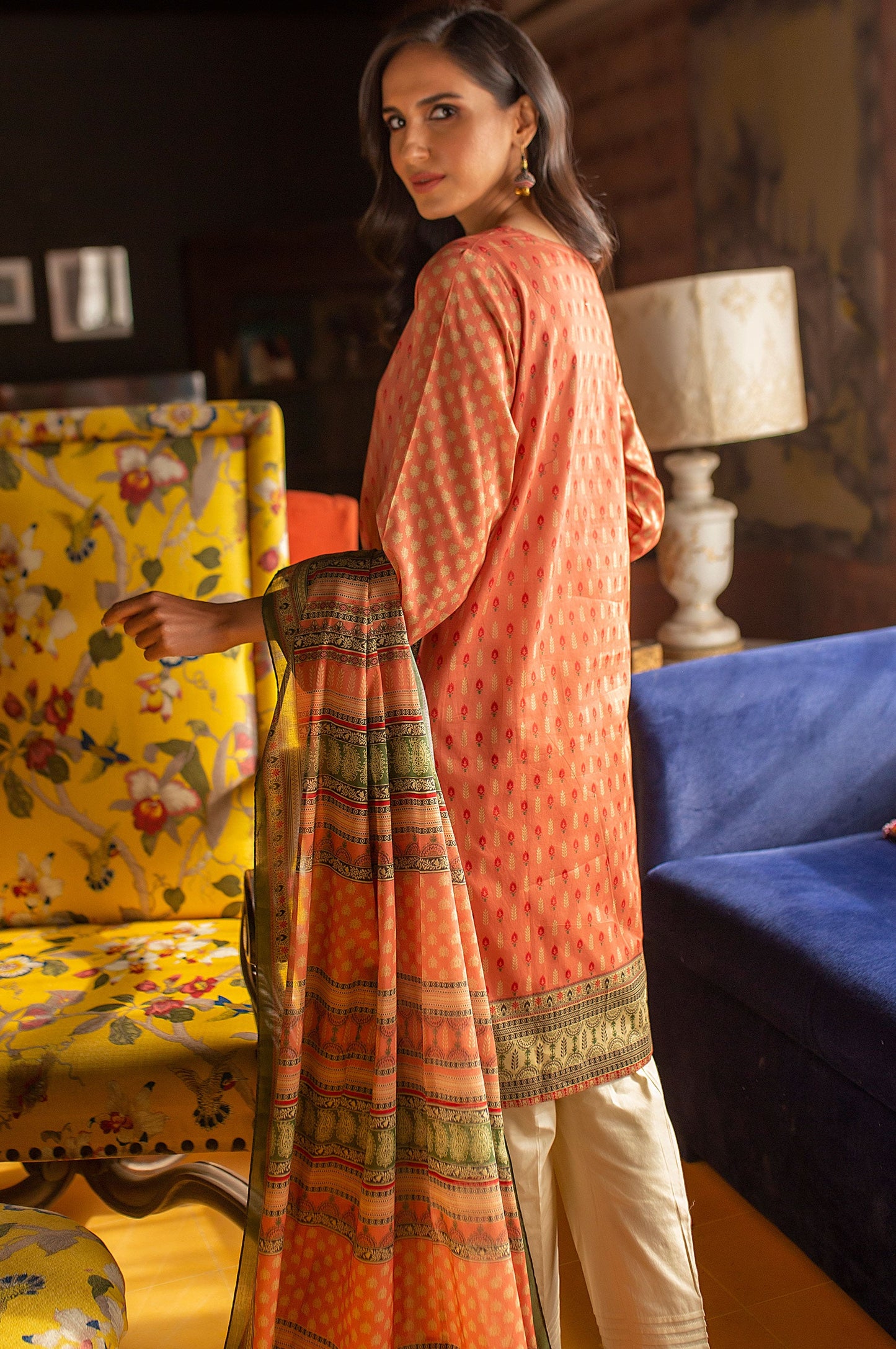 Stitched 2 Piece Printed Lawn Suit with Printed Lawn Dupatta