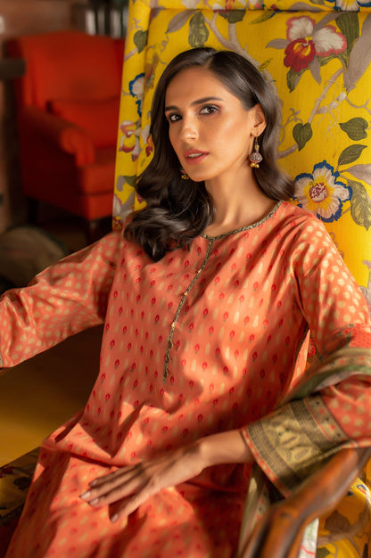 Stitched 2 Piece Printed Lawn Suit with Printed Lawn Dupatta