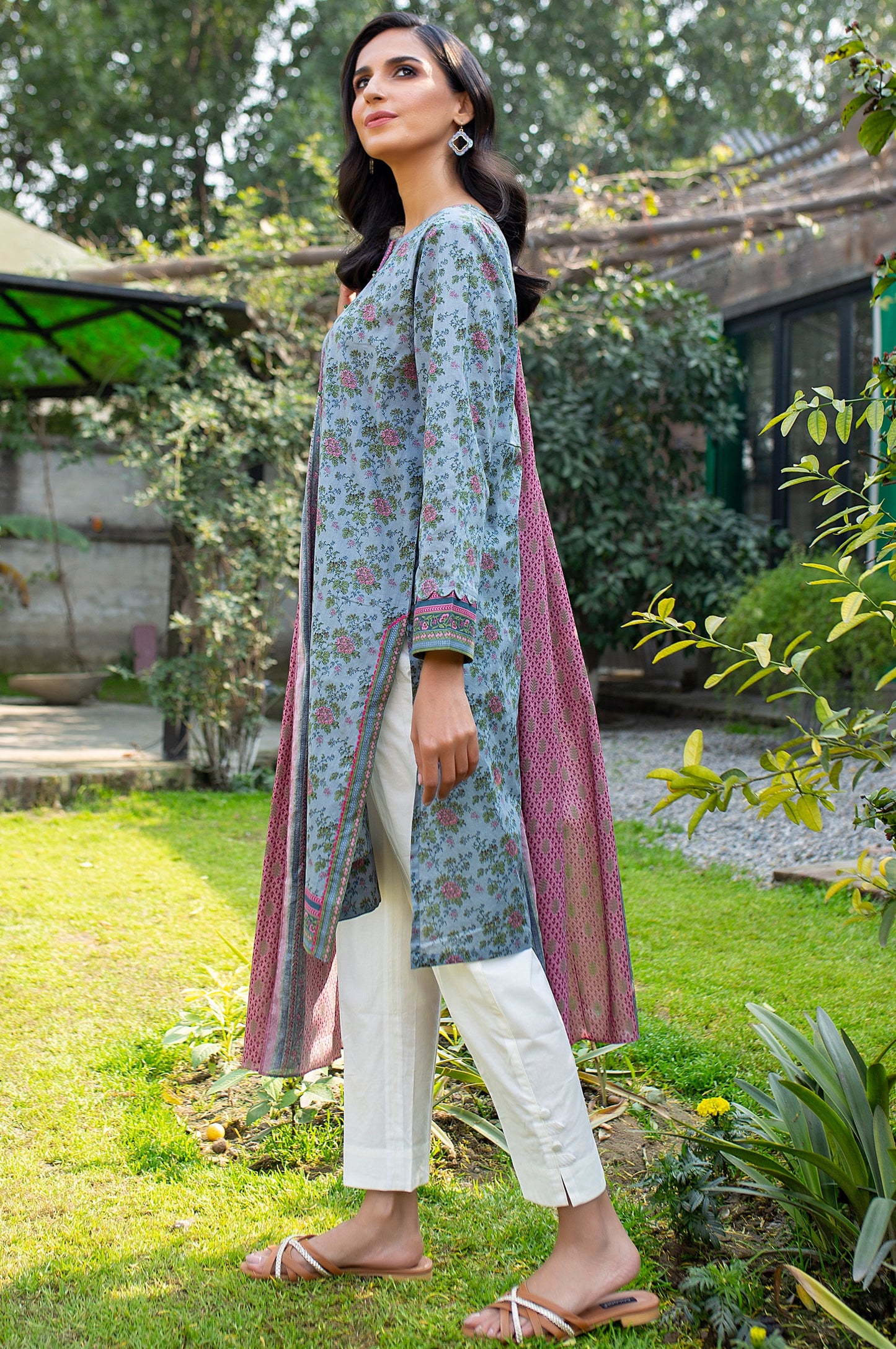 Stitched 2 Piece Printed Lawn Suit with Printed Lawn Dupatta