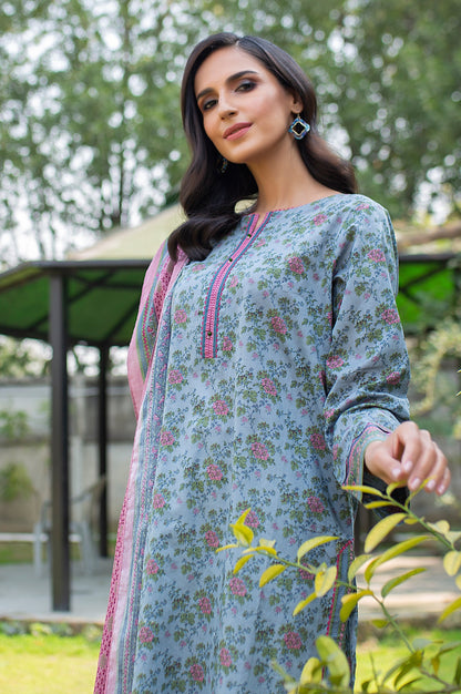 Stitched 2 Piece Printed Lawn Suit with Printed Lawn Dupatta