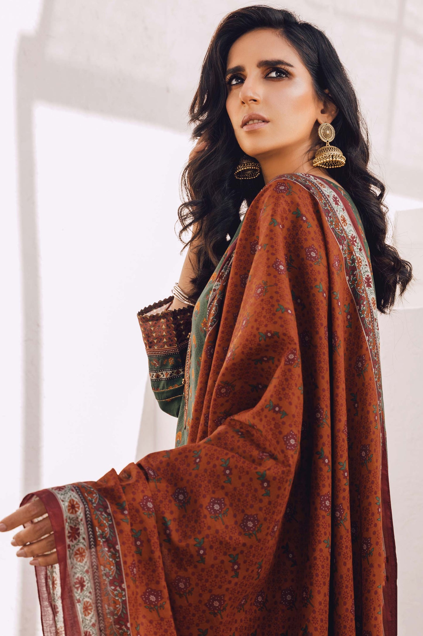 Stitched 2 Piece Printed Lawn Suit with Cotton Net Dupatta