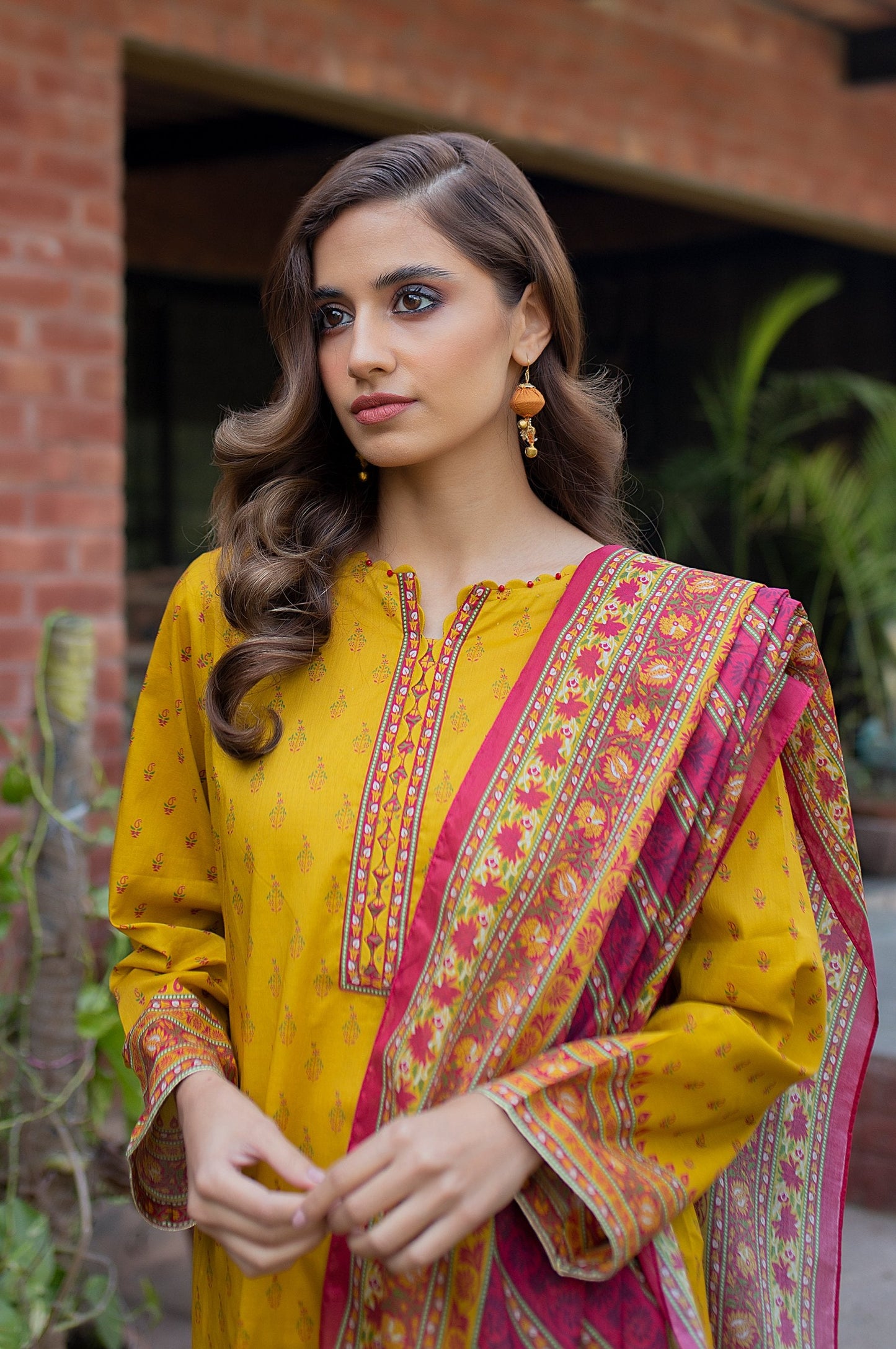 Stitched 2 Piece Printed Lawn Suit with Voile Slub Dupatta