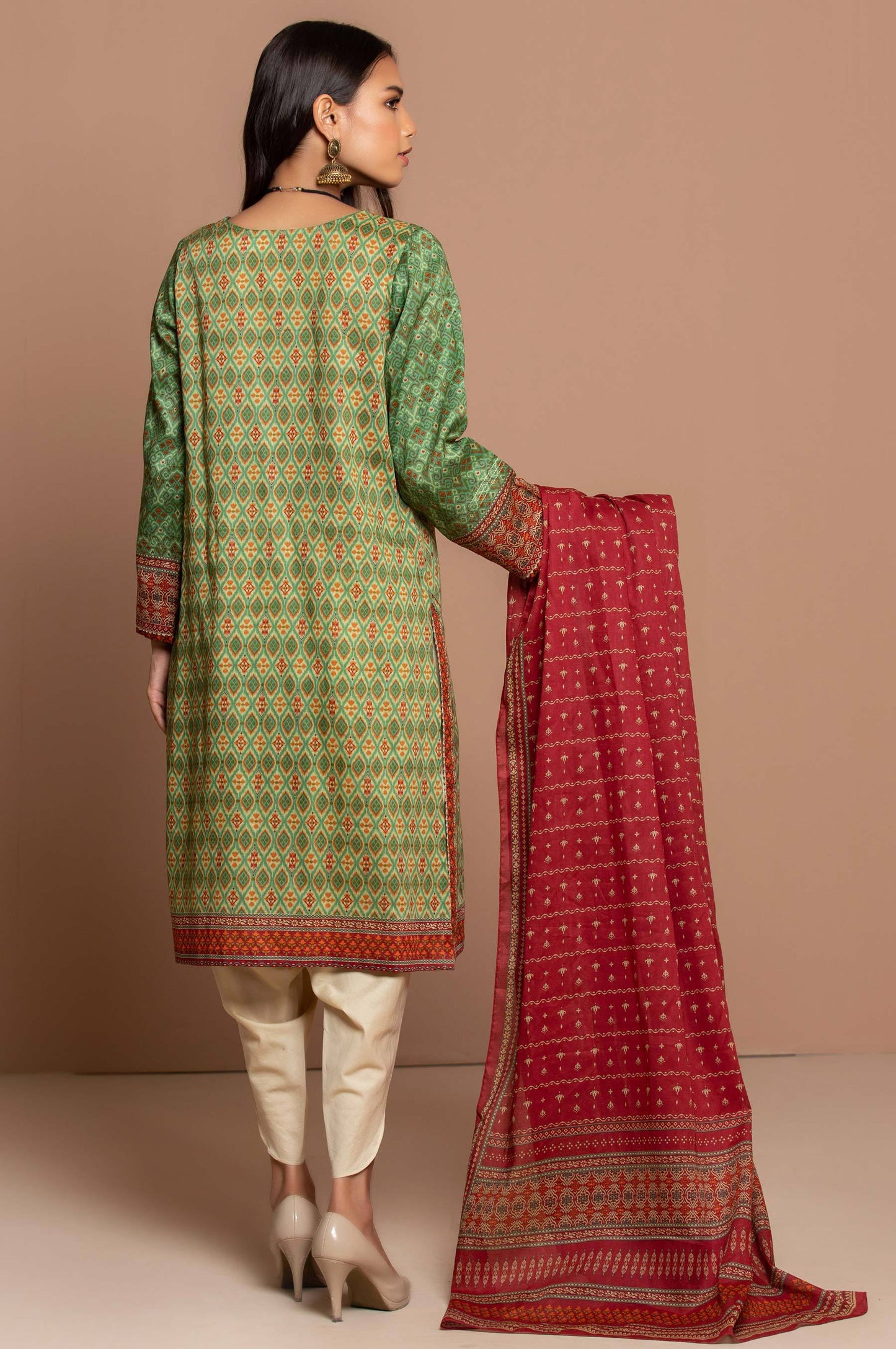 Stitched 2 Piece Printed Cambric Suit