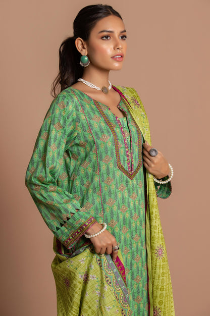 Stitched 2 Piece Printed Cambric Suit