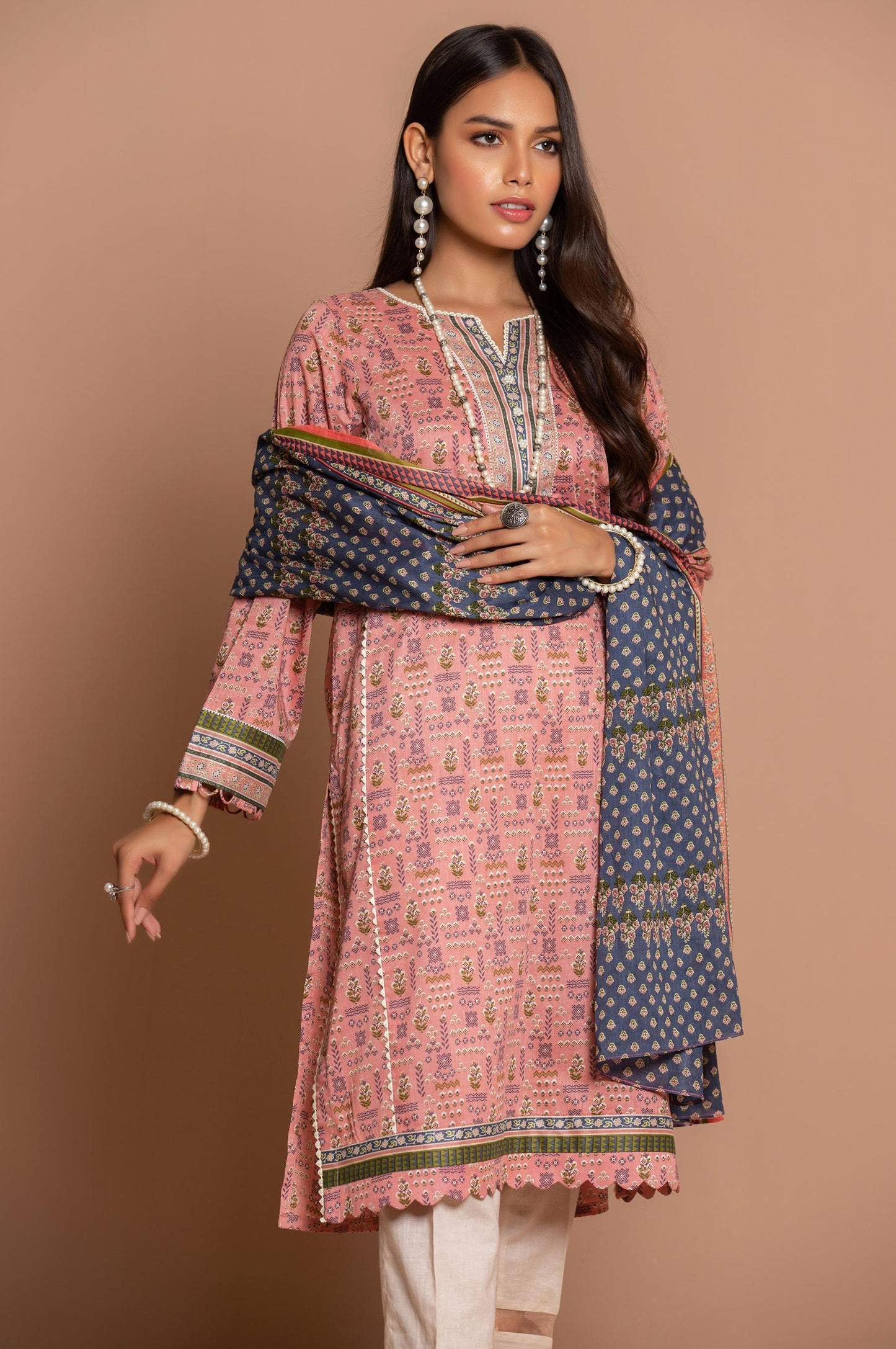 Stitched 2 Piece Printed Cambric Suit
