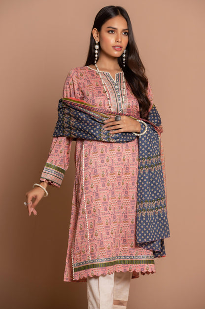 Stitched 2 Piece Printed Cambric Suit