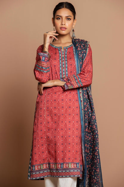 Stitched 2 Piece Printed Cambric Suit