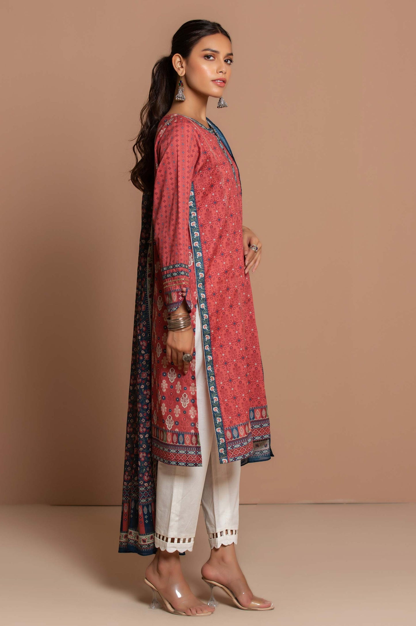 Stitched 2 Piece Printed Cambric Suit