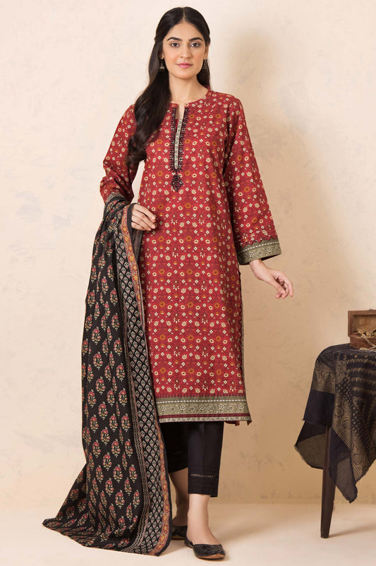 Stitched 2 Piece Embroidered Khaddar Suit