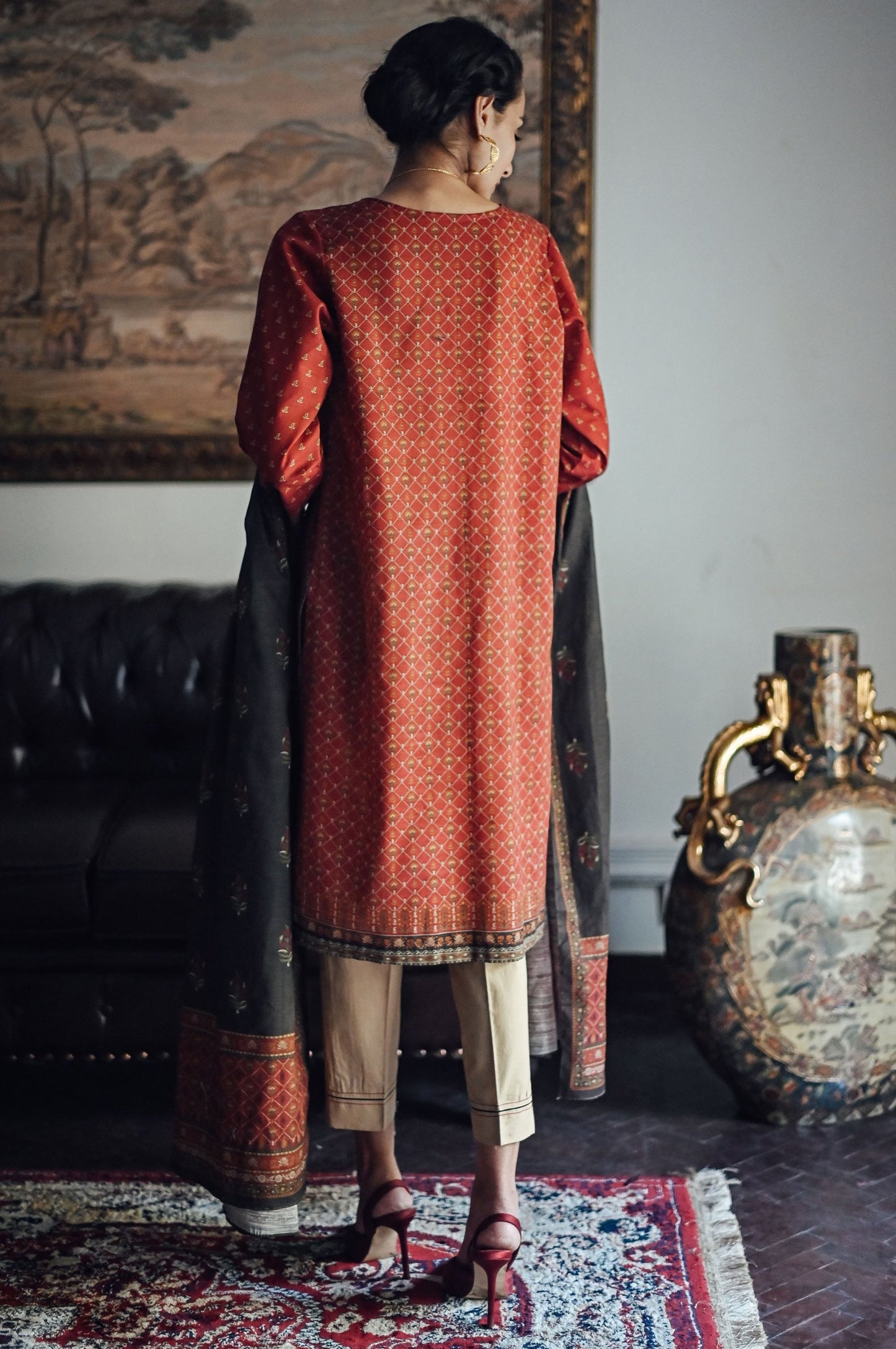 Stitched 2 Piece Embroidered Khaddar Suit