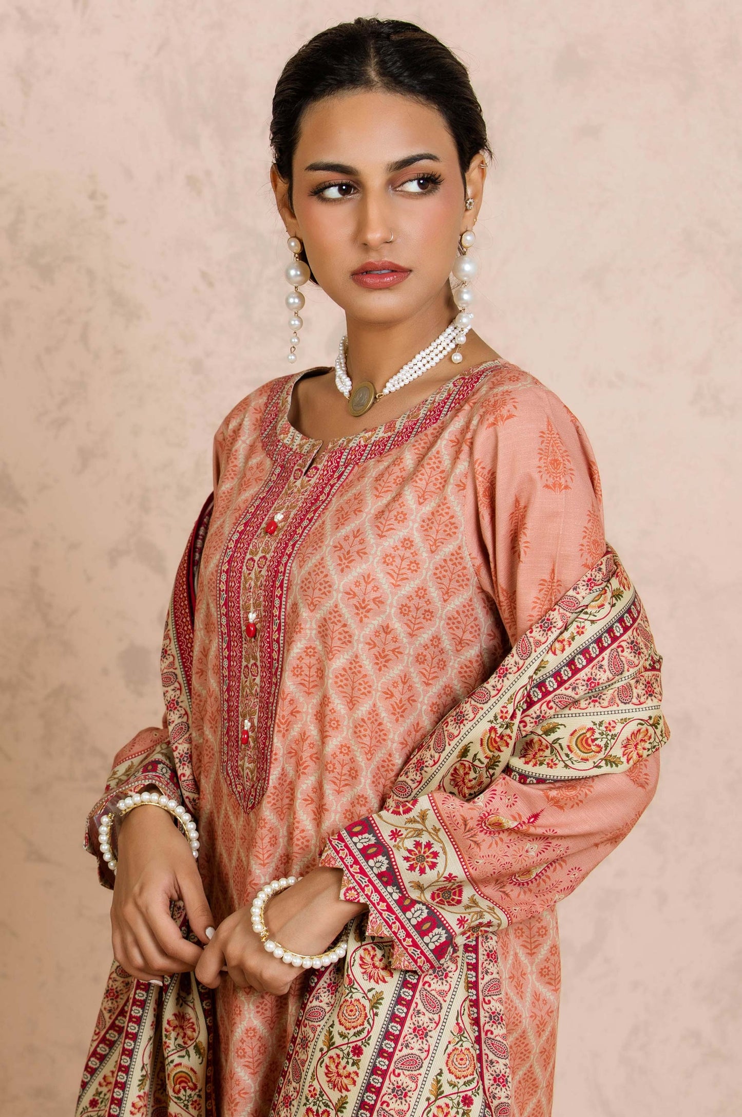 Stitched 2 Piece Printed Cottel Suit