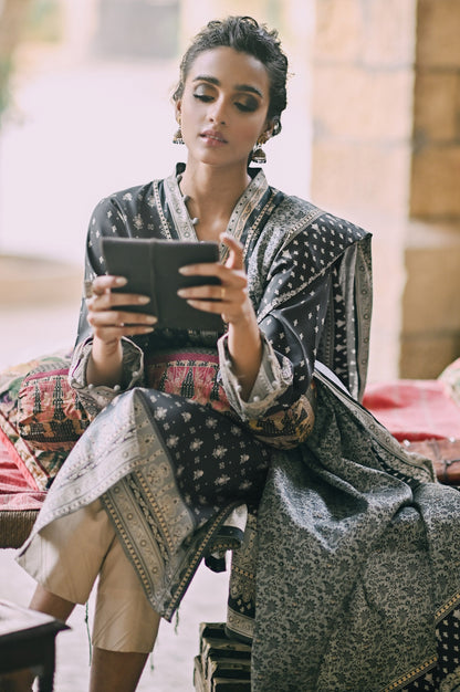 Stitched 2 Piece Printed Karandi Suit