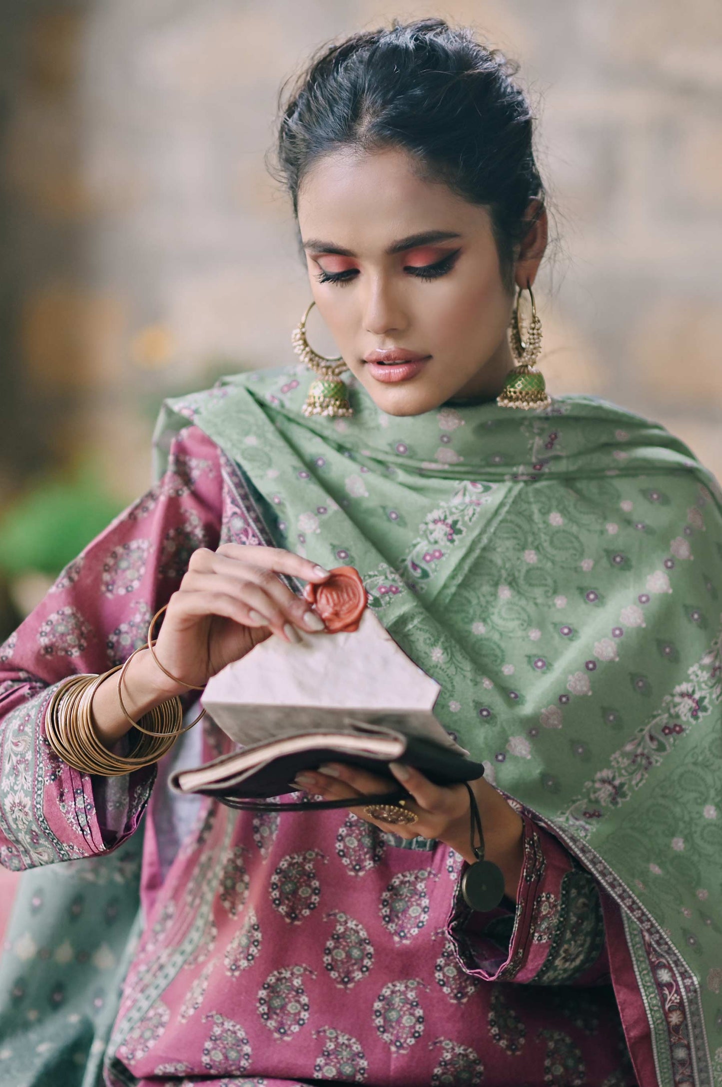 Stitched 2 Piece Printed Karandi Suit