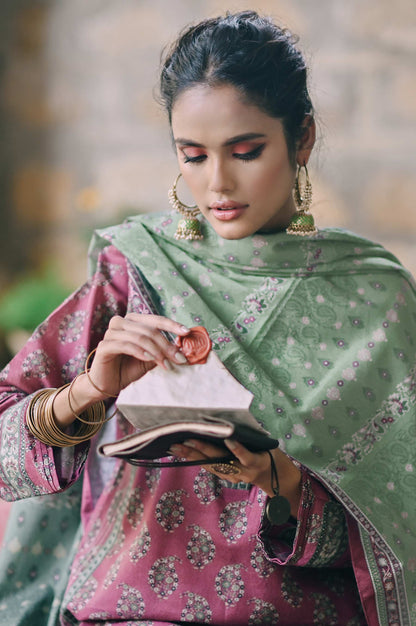 Stitched 2 Piece Printed Karandi Suit