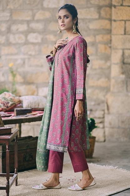 Stitched 2 Piece Printed Karandi Suit