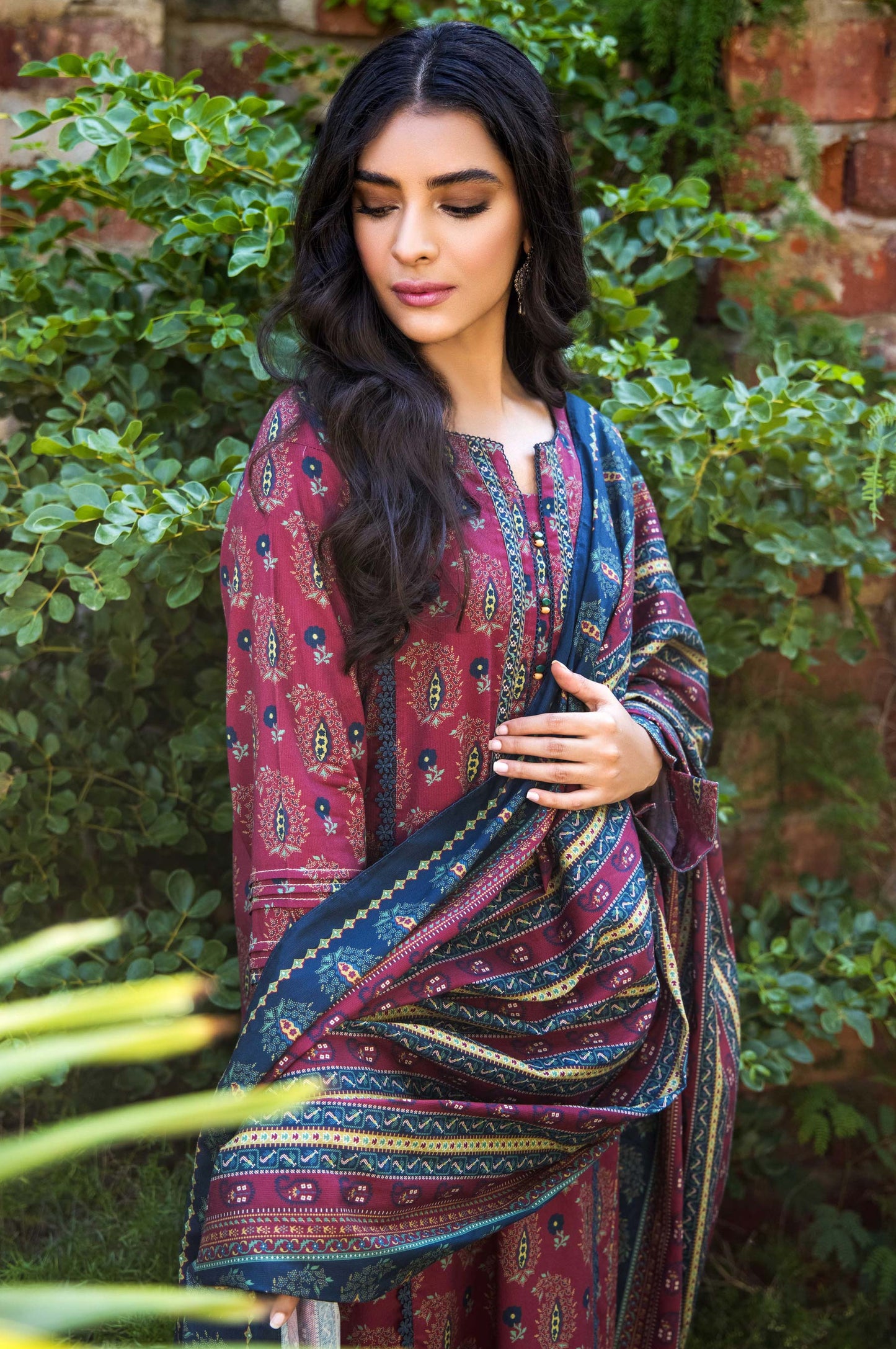 Stitched 2 Piece Printed Doria Linen Viscose Suit