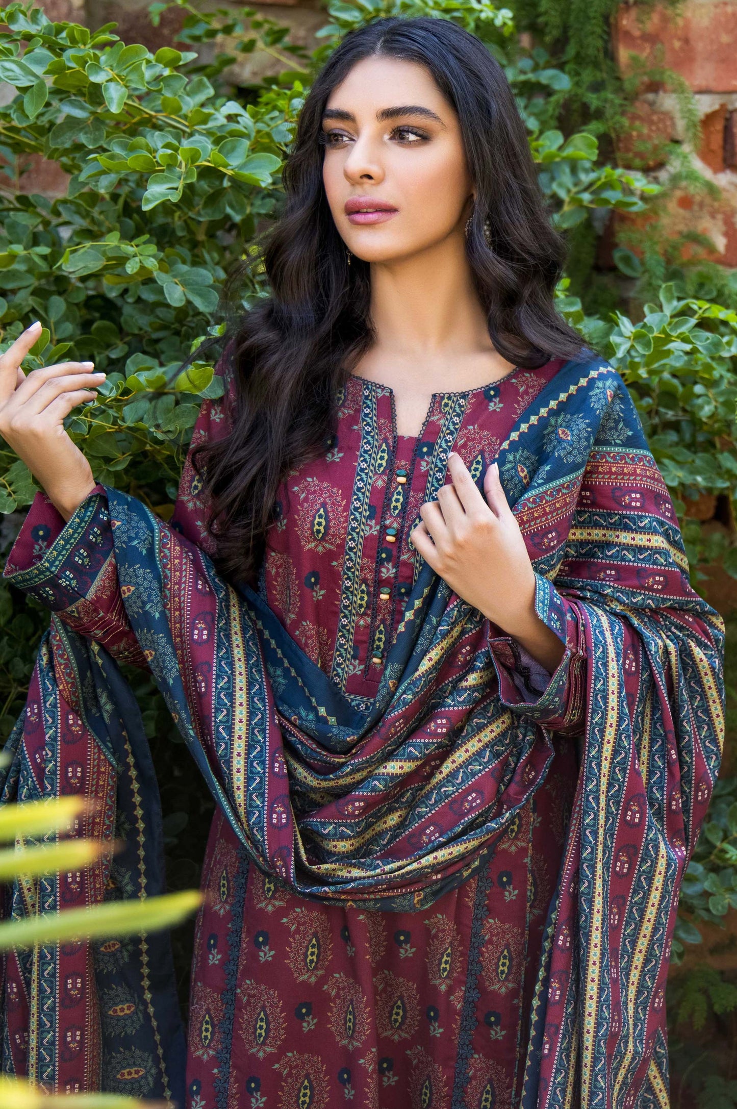 Stitched 2 Piece Printed Doria Linen Viscose Suit