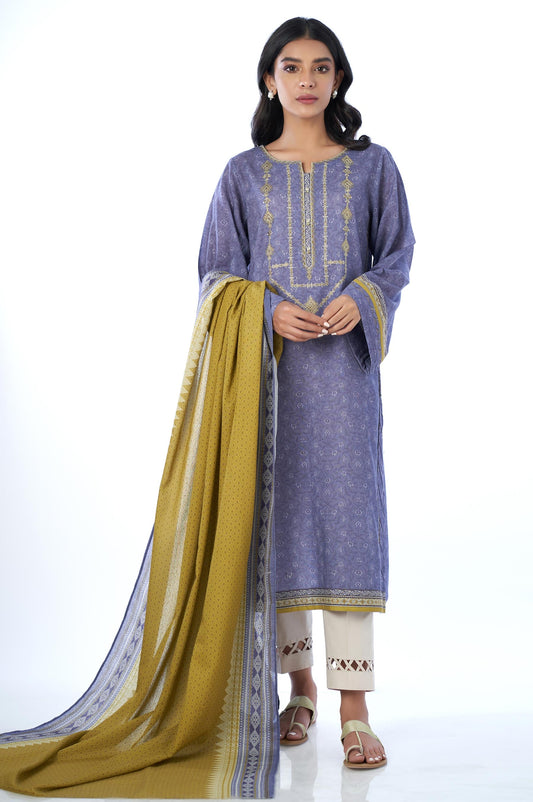 Stitched 2 Piece Embroidered Cottel Suit