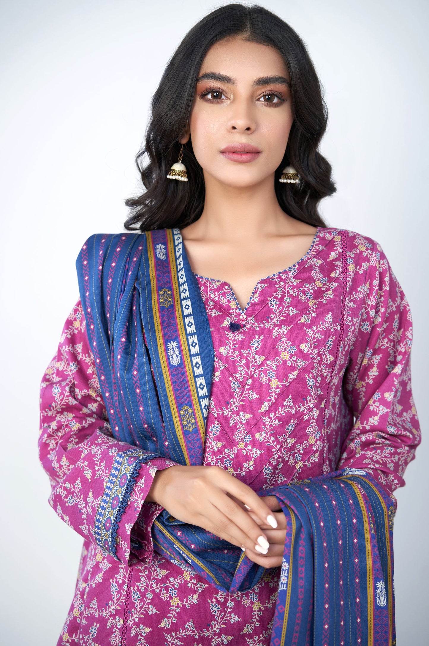 Unstitched 2 Piece Printed Cottel Suit