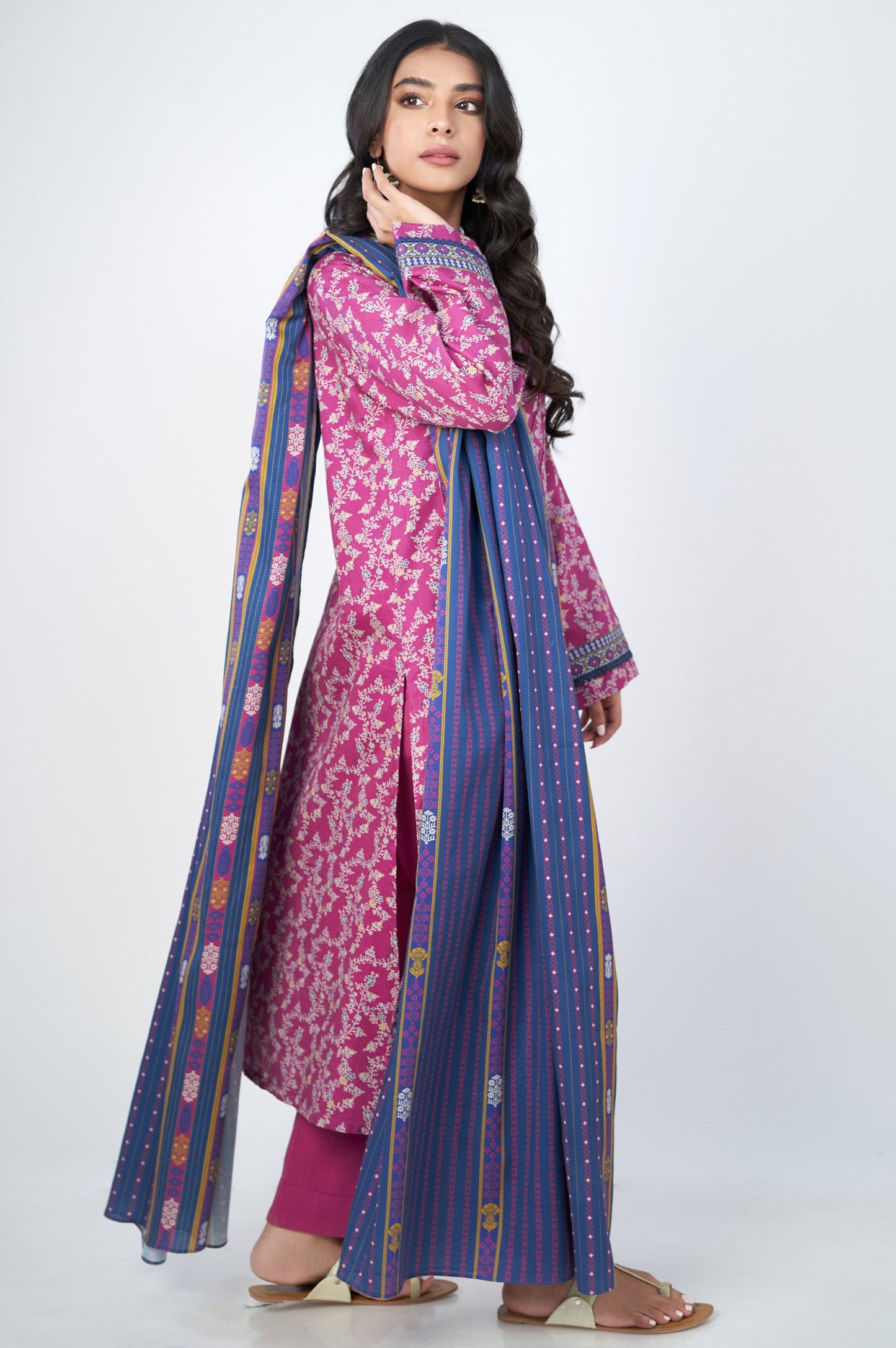 Unstitched 2 Piece Printed Cottel Suit