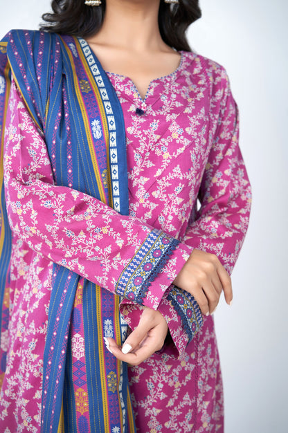 Unstitched 2 Piece Printed Cottel Suit