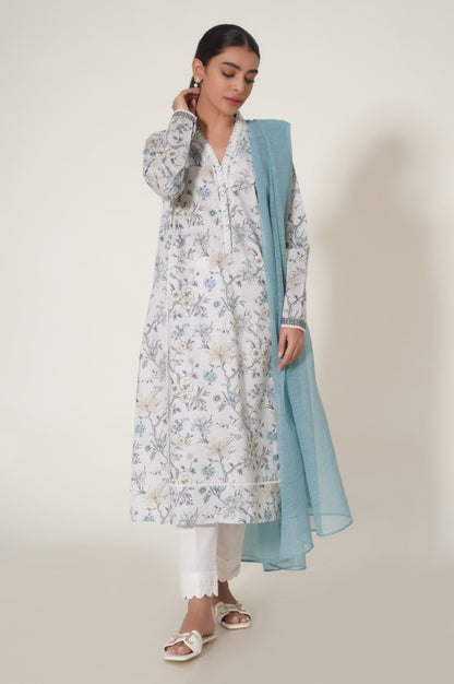 Stitched 2 Piece Printed Cambric Suit