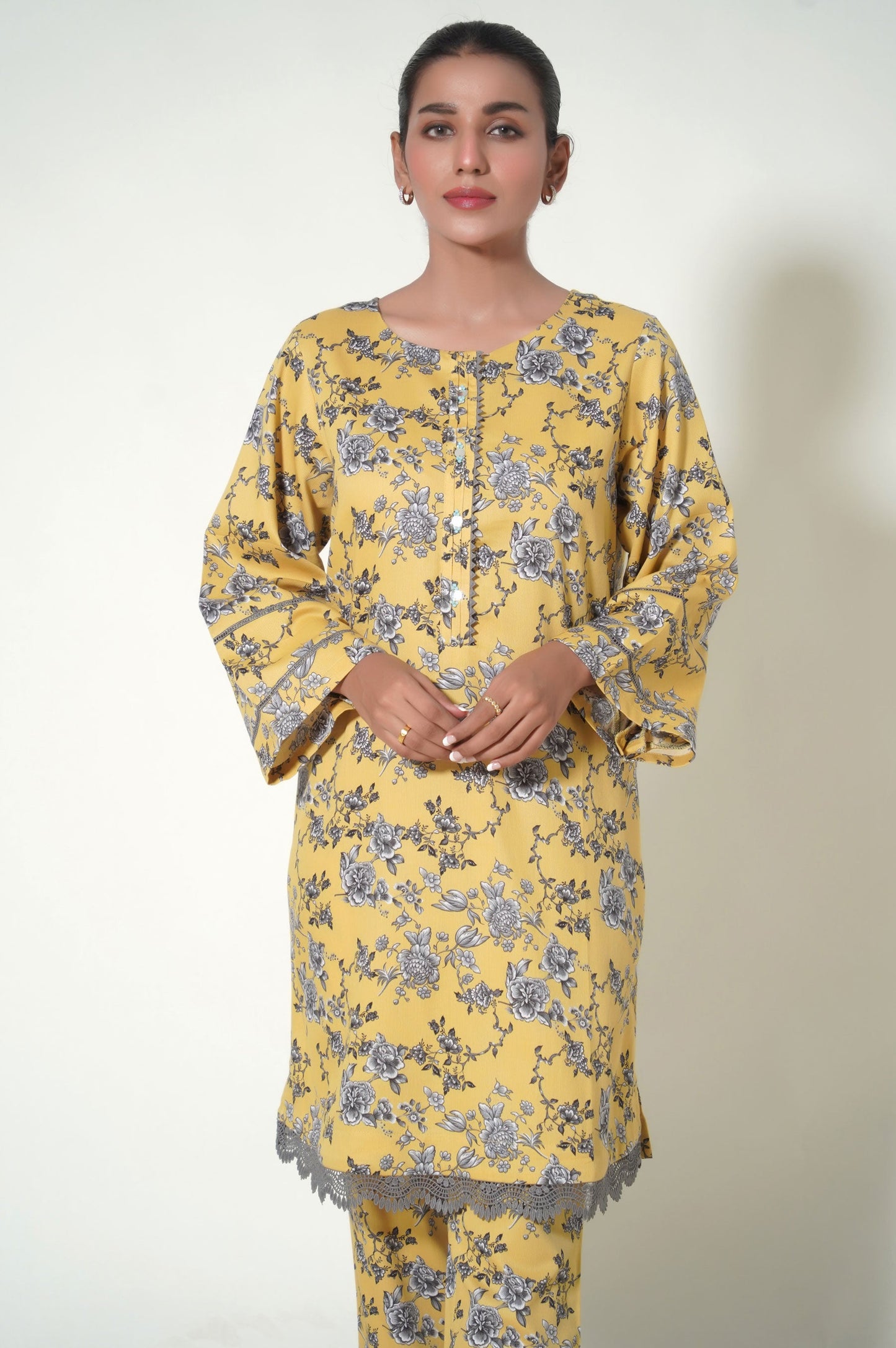 Stitched 2 Piece Printed Cottel Suit