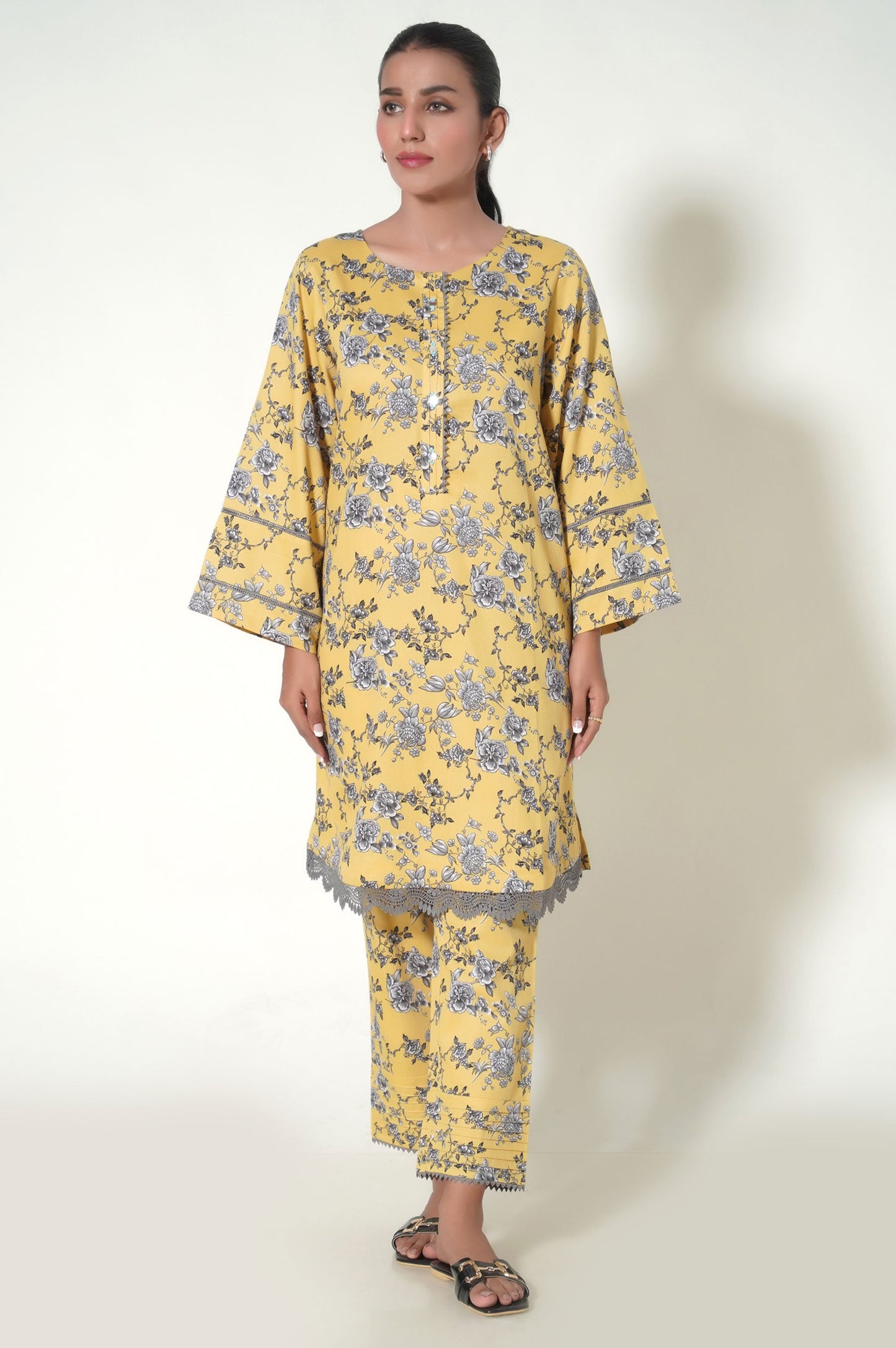 Stitched 2 Piece Printed Cottel Suit