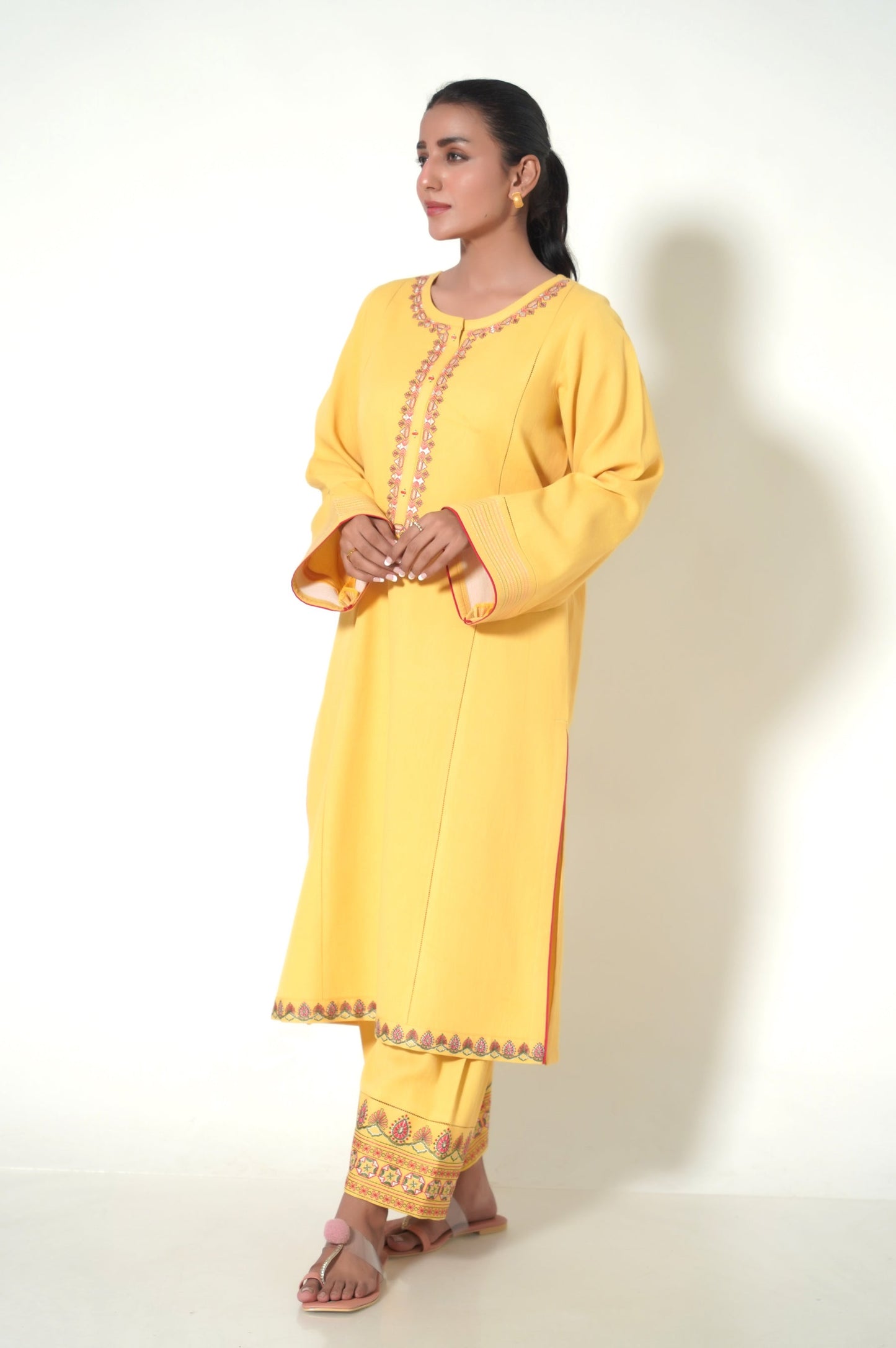 Stitched 2 Piece Embroidered Cottle Suit