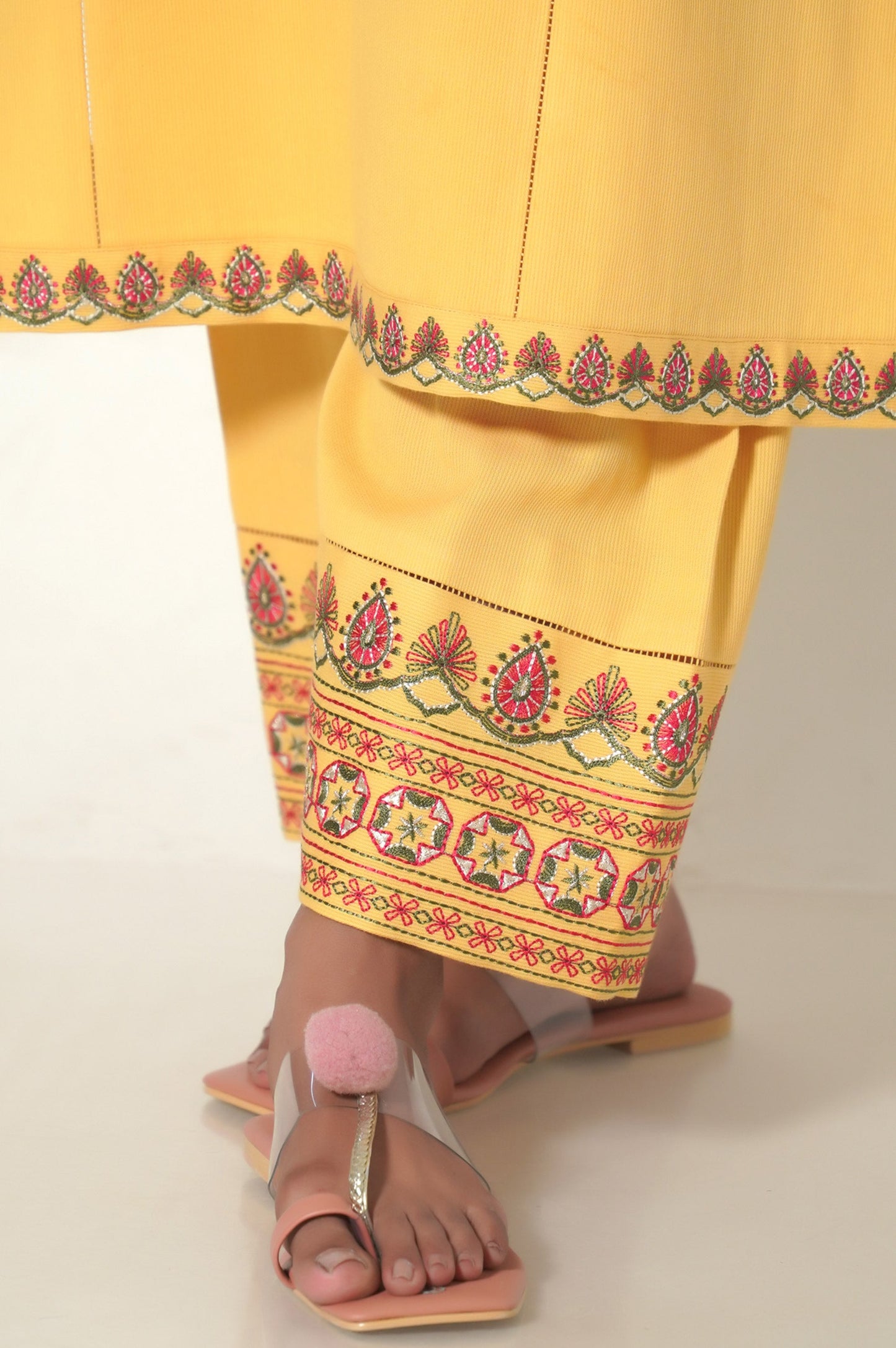 Stitched 2 Piece Embroidered Cottle Suit