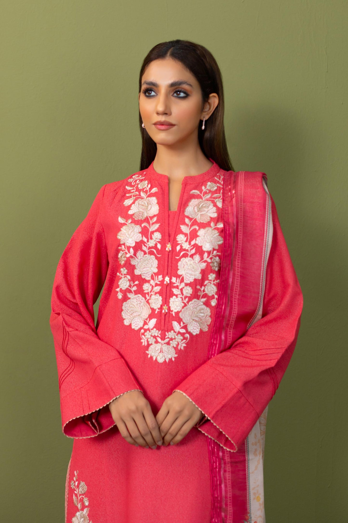 Stitched 2 Piece Embroidered Both Side Slub Suit